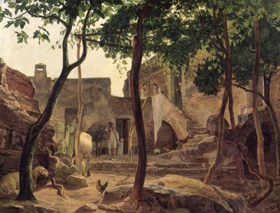 Farmyard near Sorrento by Carl Wilhelm Goetzloff